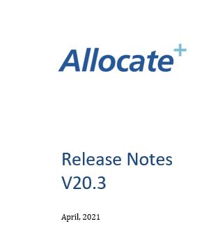 Allocate Plus version 20.3