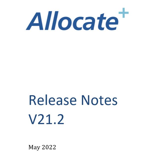 Allocate Plus Release Notes