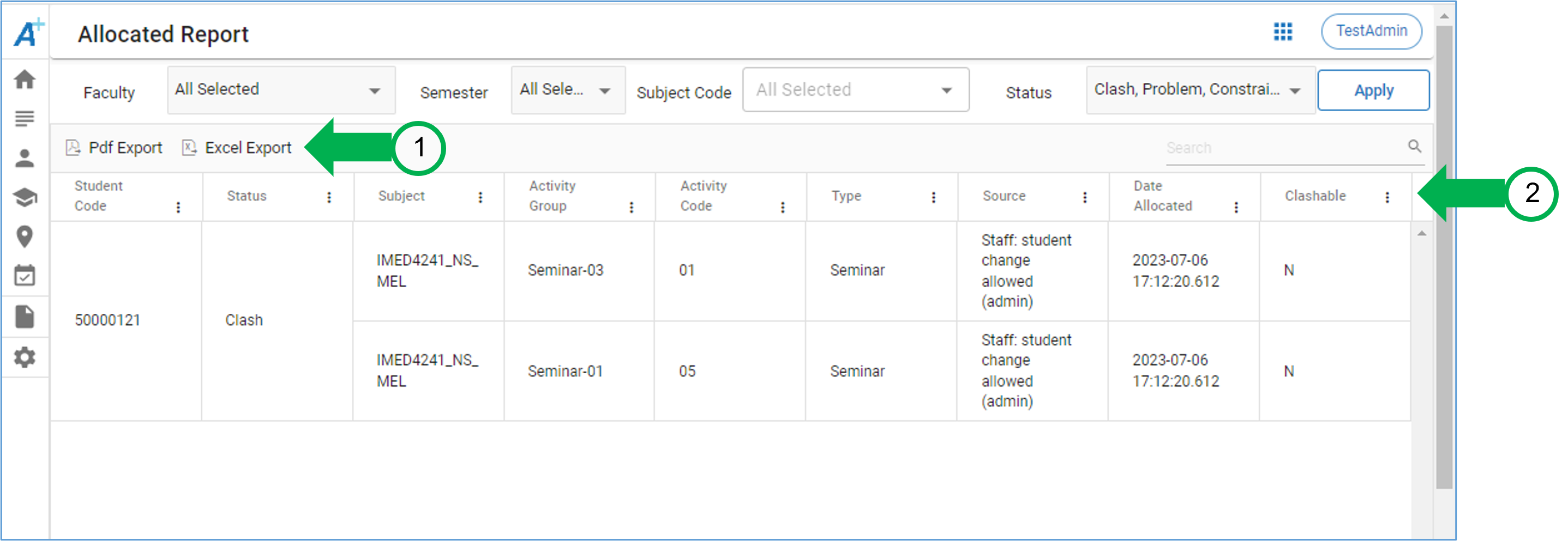 Allocated Report
